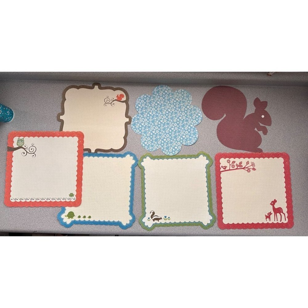Friendly Forest Diecut Paper Pack Scrapbooking Cardstock 8pc Nature Scalloped